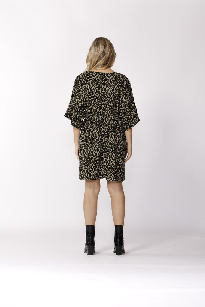 Khaki Leopard Print Dress